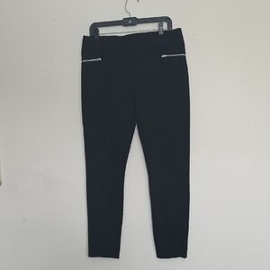 INC Black Pants with Silver Zipper Accents NWOT